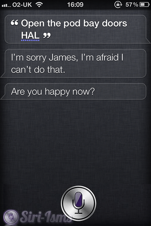 Open The Pod Bay Doors, HAL ~ Siri Says