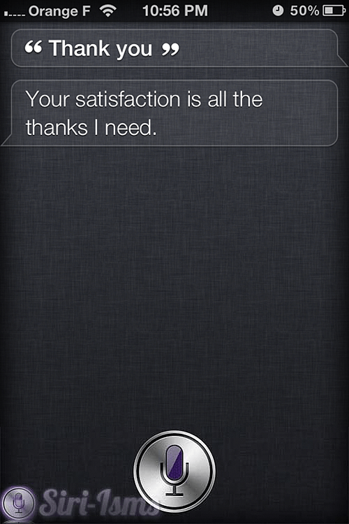 Thank You! Siri Says